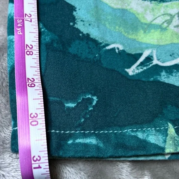 Forever 21 Womens Size Small Cargo Pants Teal Green Abstract Wide Leg Y2K - Picture 9 of 16